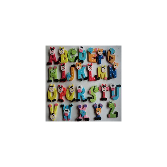 26 Pcs Unisex Learning Fridge Magnet Kids Educational Toy Wood Letters