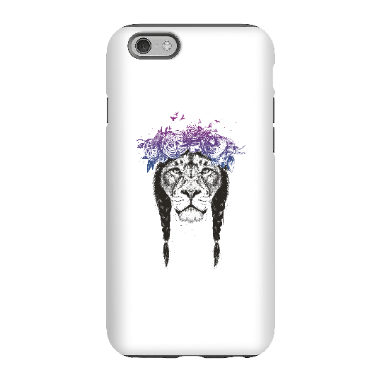 Balazs Solti Lion And Flowers Phone Case for iPhone and Android - iPhone 6S - Tough Case - Gloss