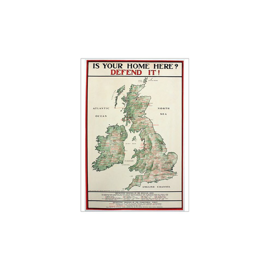 (A2 (59x42cm)) WWI Poster, Is your home here? Defend it (Poster Print)