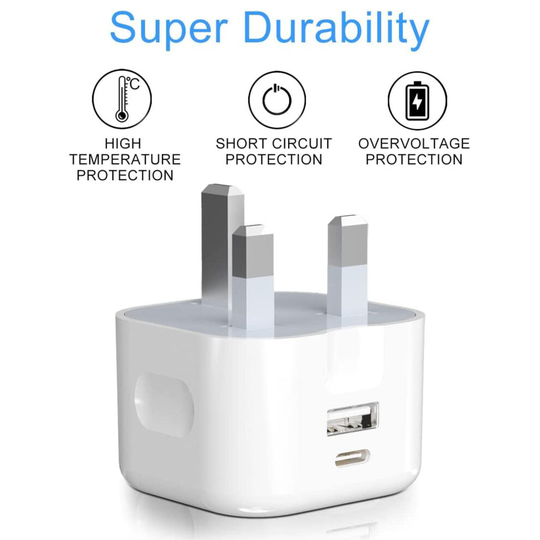 Dual Port 20W USB C Power Adapter Charger for iPhone 13 12 11 Pro