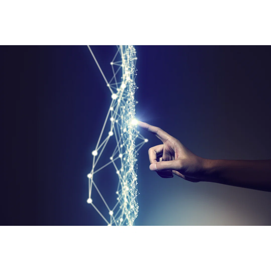Human Hand And Mesh Network Abstract, 3D Rendering