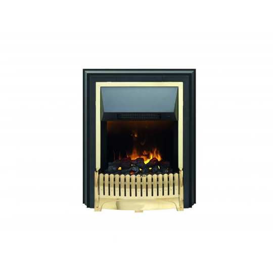 Dimplex Optimyst Ropley Freestanding Electric Fire, Black/Brass