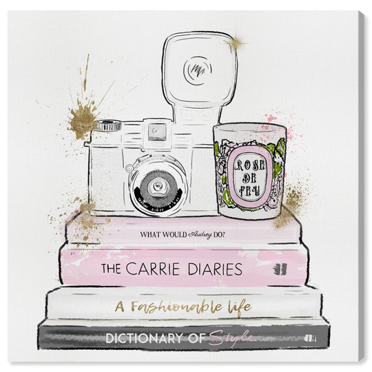 'Vintage Fashion Camera' Graphic Art on Wrapped Canvas
