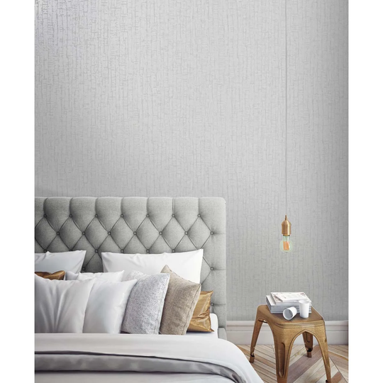 Holden Decor Heavy Weight Vinyl Ornella Bark Texture Light Slate Wallpaper