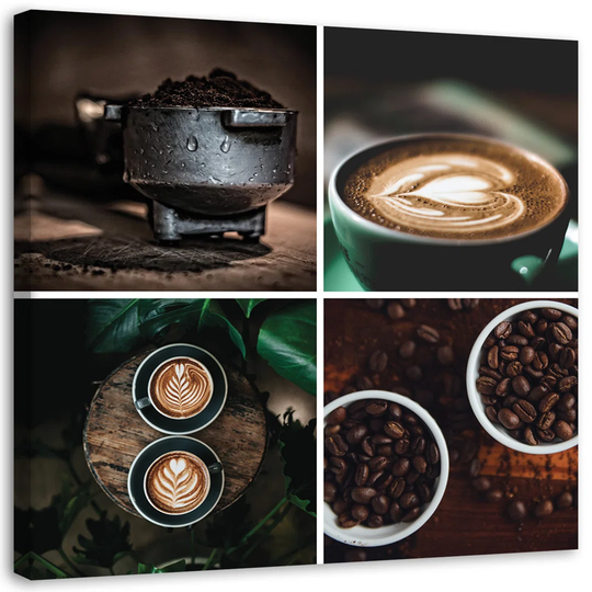 Canvas Print Coffee Mug Drinks Set