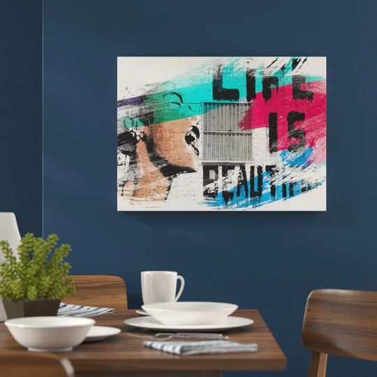 'Banksy Life is Beautiful Graffiti' Graphic Art Print Poster