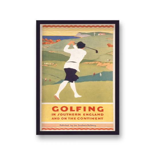 Vintage Advertising Travel Print Golfing In Southern England