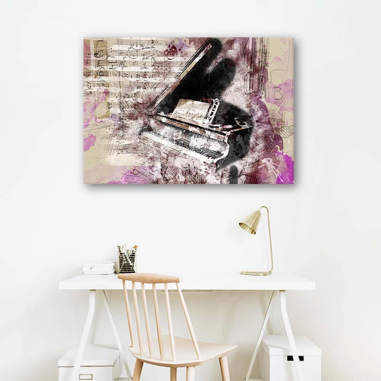 Canvas Print Piano Abstract Purple Vintage
