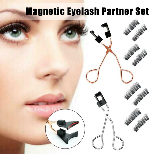 (golden) Magnetic Eyelash Partner Set Curler Clip Quantum Kit False Eyelashes Helper