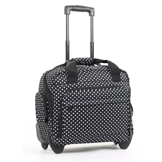 Members by Rock Luggage Essential Laptop Case on Wheels - Black Polka Dots