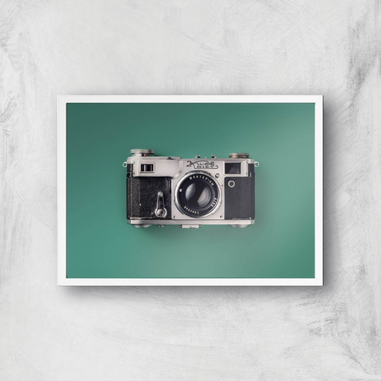 Vintage Camera Giclee Art Print - A3 - White Frame