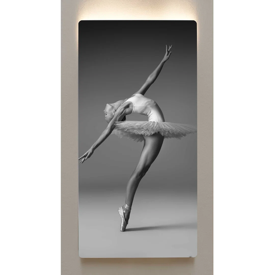 Backlight wall art M137 black and white metal motif picture 60 x 120cm magnetic board
