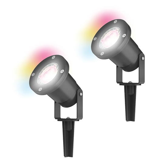 4LITE WiZ Graphite Outdoor Garden Spike Light with WiFi & Bluetooth - Twin Pack