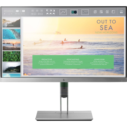 HP EliteDisplay E233 23" Full HD LED Flat Black, Silver computer...