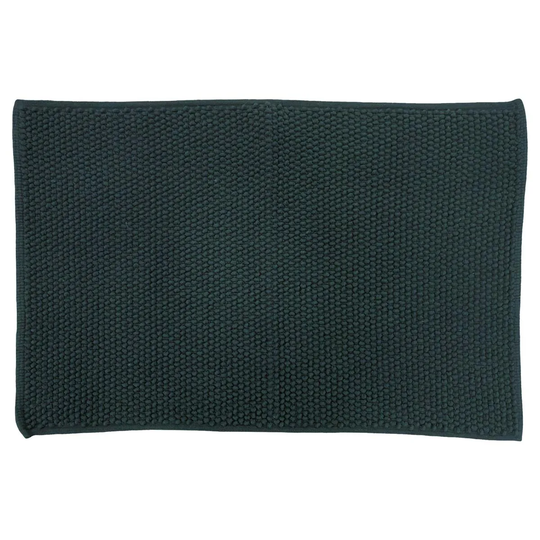 The Linen Yard Loft Woven Cotton Anti-slip Bath Mat Slate