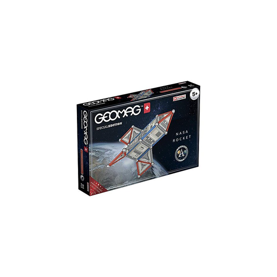 Geomag 810 Special Edition Magnetic Construction NASA Rocket, 84 Pieces, White/Grey/Red