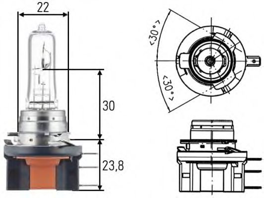 Bulb 24V 60/20W 8GJ168119-241 by Hella H15