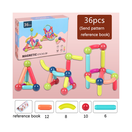 (36PCS) 12-64Pcs Kids Magnetic Building Blocks Construction Toys