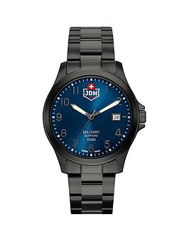 Jacques Du Manoir Military Men'S Alpha Black Stainless Steel Bracelet Watch