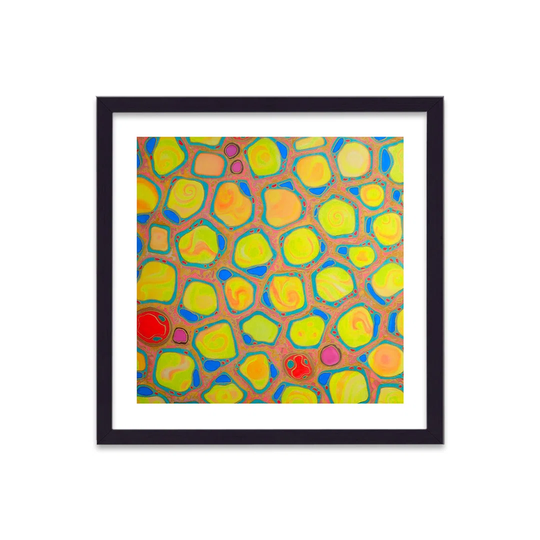 Cellular Beauty Art 13 Lime Green Cells by Vouvart - Picture Frame Graphic Art