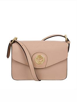 Pure Luxuries London Langdale Flap Over Leather Crossbody Bag - Pink