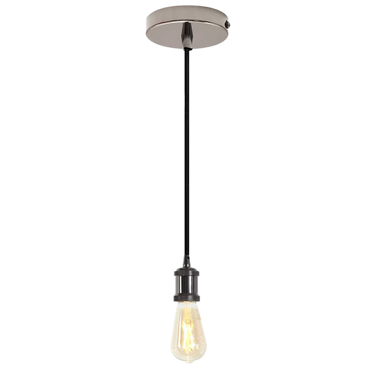 4lite WiZ Black Pendant with Smart ST64 E27 Vintage Tunable White Lamp