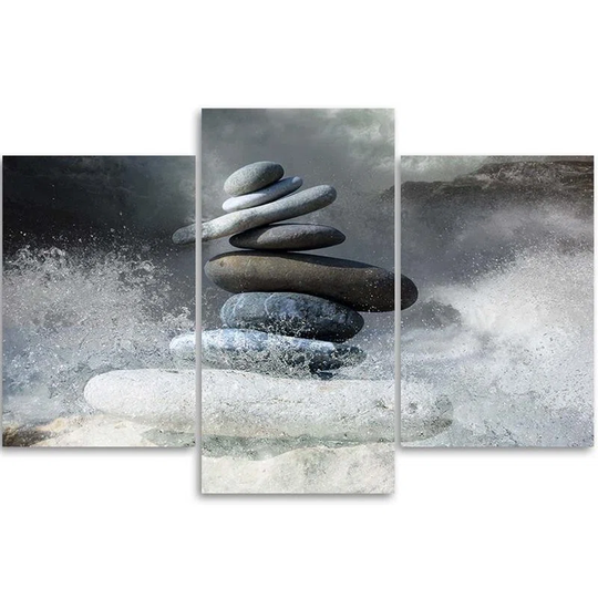 Canvas Print Stones Zen Sea Waves