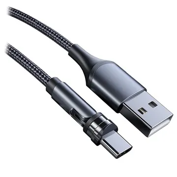 Charging Cable with Rotating Magnetic Connector - 2m, MicroUSB - Black