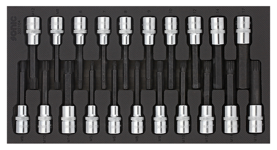 Sonic Bit socket set 1/2", SFS 1/3 21-piece 302104