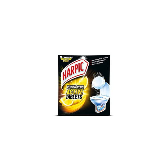 Harpic Powerplus Toilet Citrus Cleaning Tablets, Pack of 8