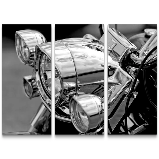 Motorcycle Headlights Photographic Art Print Multi-Piece Image on Canvas