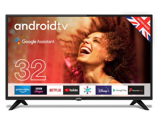 Cello C3220G 32" Smart Android TV with Google Assistant and Freeview Play