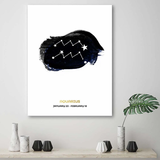 Canvas Print Aquarius Zodiac Horoscope.