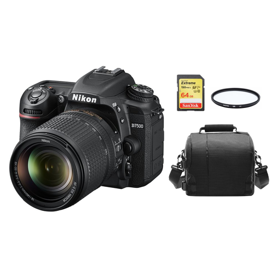 NIKON D7500 KIT AF-S 18-140MM ED VR DX+64GB SD card+Bag+67mm Filter