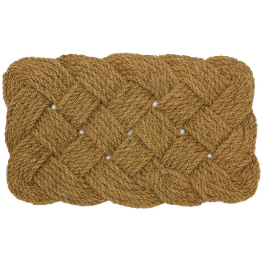 JVL Hand Made Knotted Rope Coir Doormat - 45x75cm