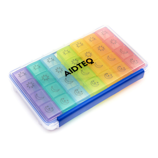 7 Day Large Pill Box AM PM Holder Tablet Container Organiser Dispenser Storage