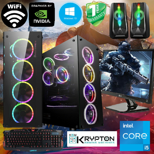 ULTRA Gaming PC Bundle Intel Core i5 8GB 240SSD Win10 GT 730 8RGB Fans