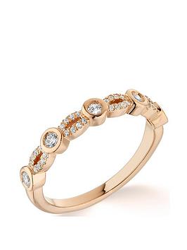 Love DIAMOND 9ct Rose Gold Artisian 0.25ct Diamond Ring, White Gold, Size J, Women