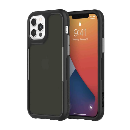 Griffin Survivor Endurance for iPhone 12 & iPhone 12 Pro - Black/Gray/Smoke