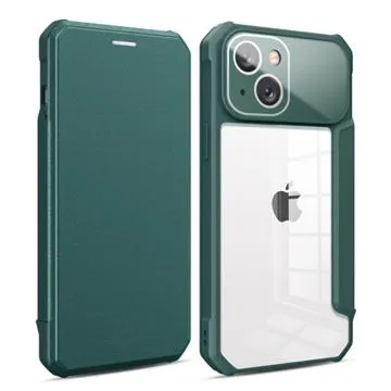 Business Style iPhone 14 Flip Case - Green