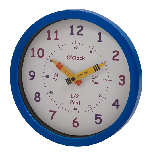 Henley Children's Learn the Time 25cm Silent Wall Clock