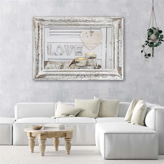Canvas Print Love Love Heart Vintage
