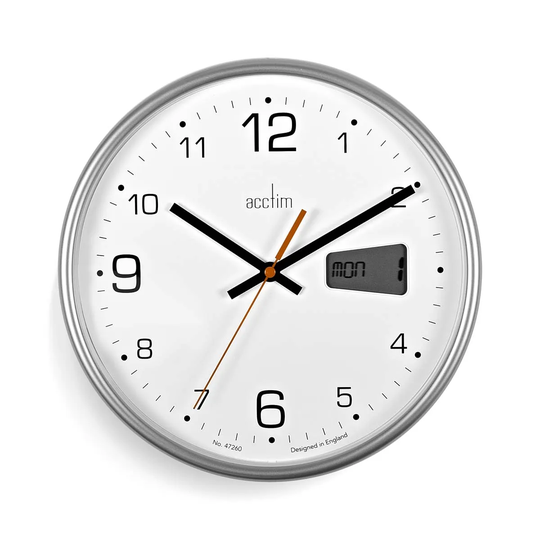 Acctim Kalendar Wll Clock - Silver