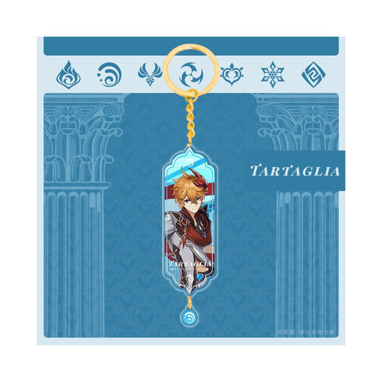 (Tartaglia) Genshin Impact Double Sided Keychain Acrylic Cartoon Keyrings