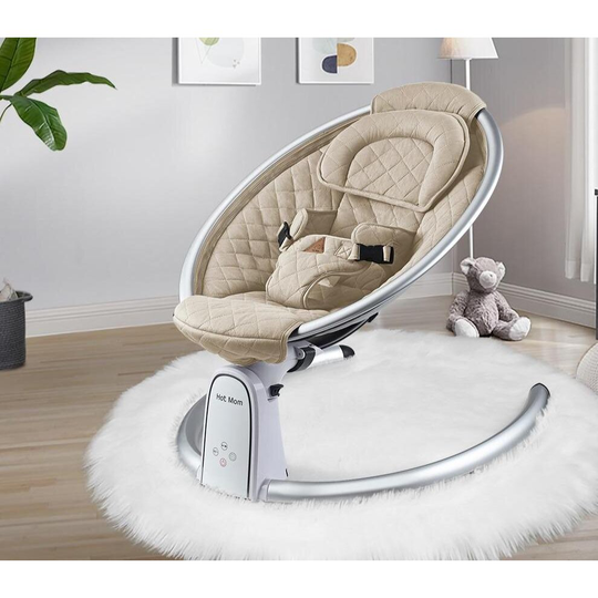 () Intelligent USB rechargeable self baby soft cotton cradle and rocking bouncers with bluetooth and five gear swing
