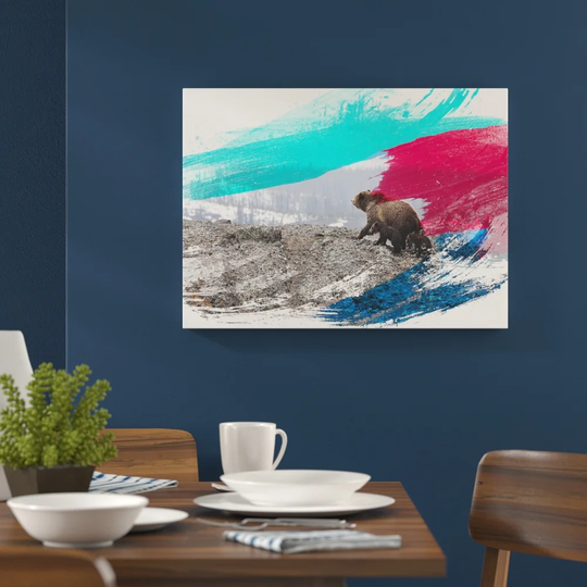 'Bear with Cubs in Forest' Graphic Art Print Poster