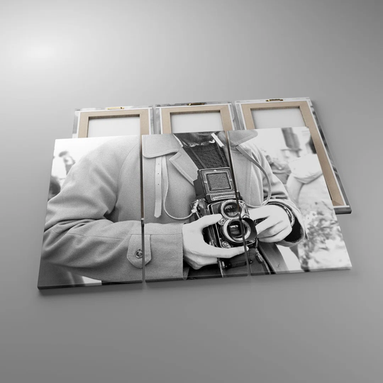 The Camera Retro Vintage - 3 Piece Wrapped Canvas Photograph