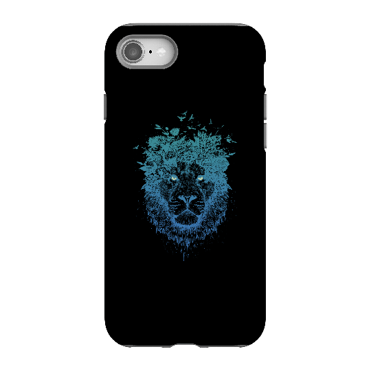 Balazs Solti Lion And Butterflies Phone Case for iPhone and Android - iPhone 8 - Tough Case - Gloss