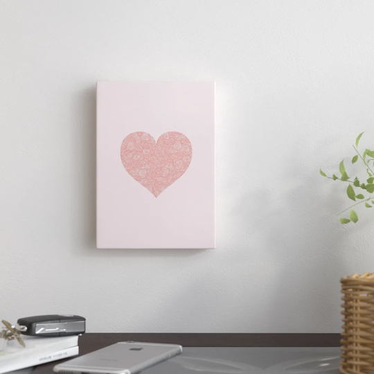 Love Hearts Swirl - Wrapped Canvas Graphic Art Print