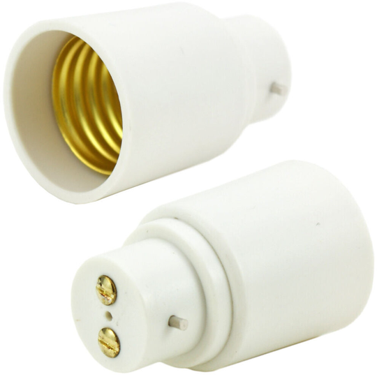 Qty 5 Light Bulb Adapter B22 Bayonet Cap To E27 Edison Screw Socket Converter